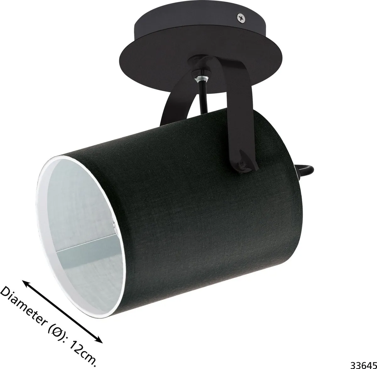 Eglo Villabate Spot E27 - Ø12cm - Zwart - afbeelding 6 van 6