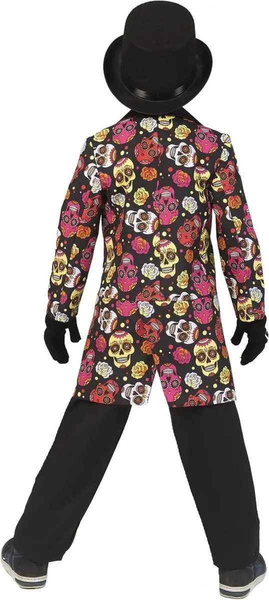 Espa Day of the Dead Muerto Manu Kostuum - 116 - Regenboog/Zwart