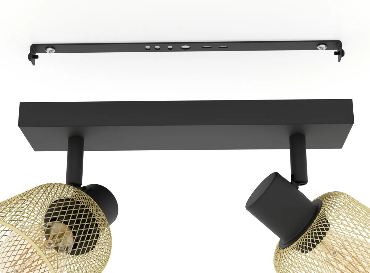 Eglo Coslada Spot - 2x E27 - 32cm - Zwart/Goud