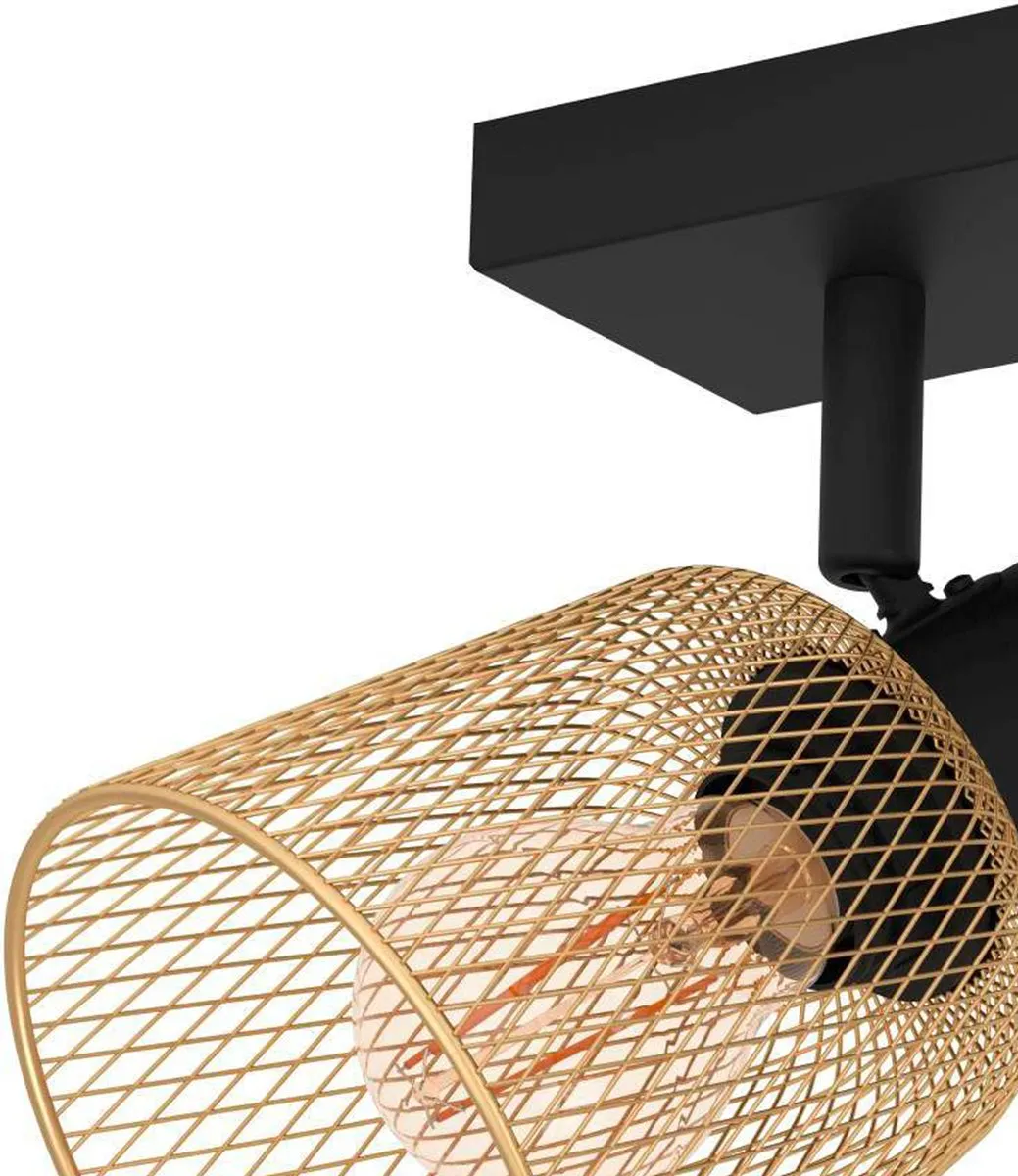 Eglo Coslada Spot - 2x E27 - 32cm - Zwart/Goud