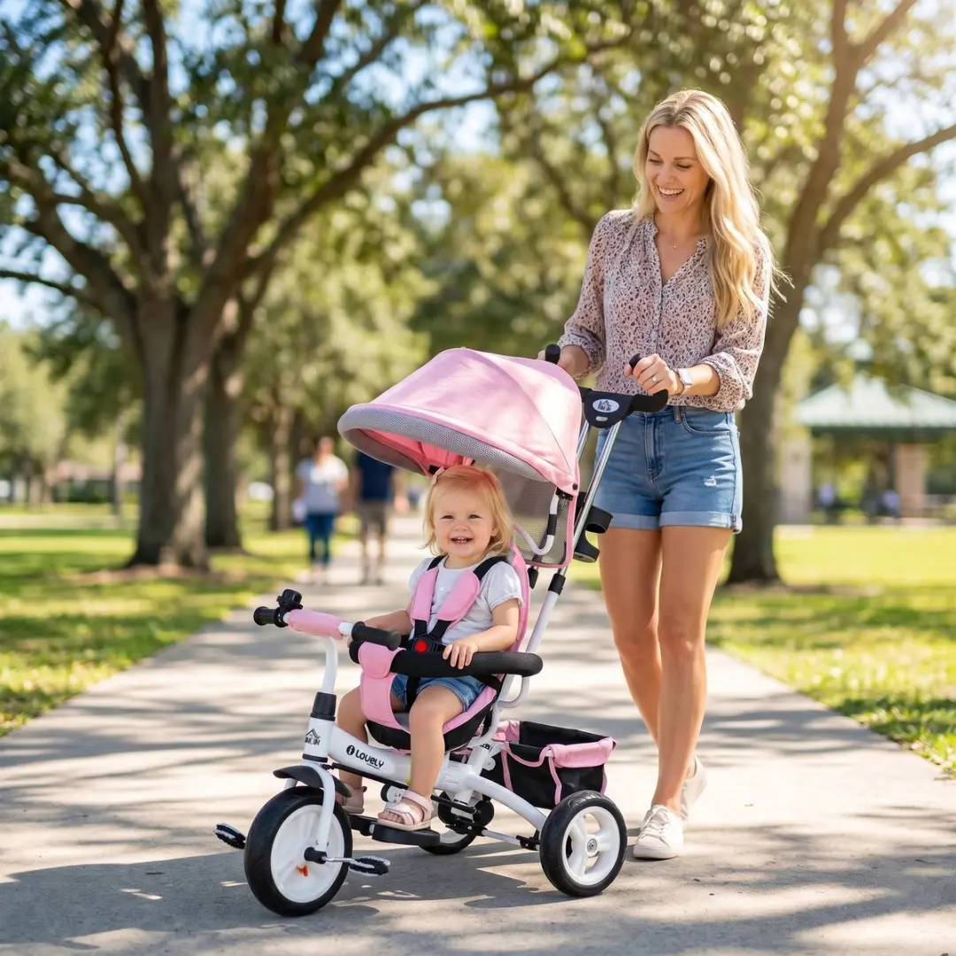 Homcom Kids Tricycle Metaal - Roze