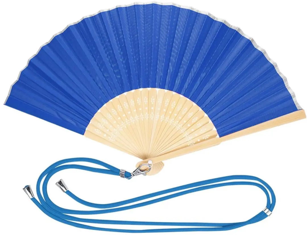Bellatio Design Spaanse Handwaaier - 2 Stuks - Blauw - 38x21cm