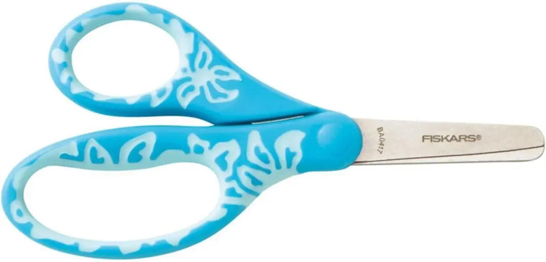 Fiskars Kinderschaar Bloemen Blauw 12cm
