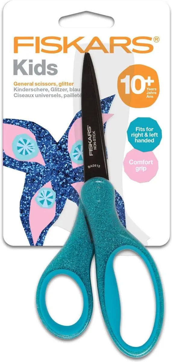 Fiskars Kinderschaar Glitter Blauw 17cm