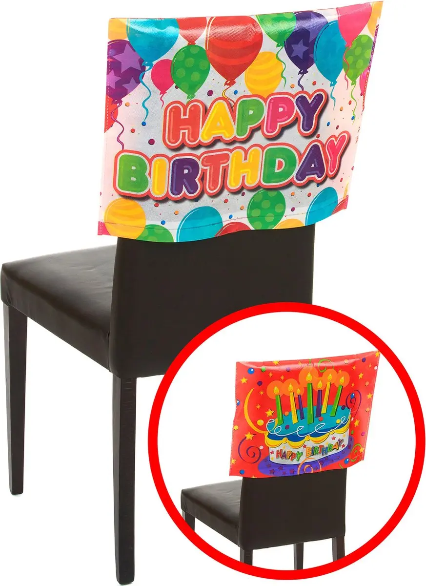 Espa Stoelhoes Happy Birthday 38x48cm - Plastic - afbeelding 2 van 2
