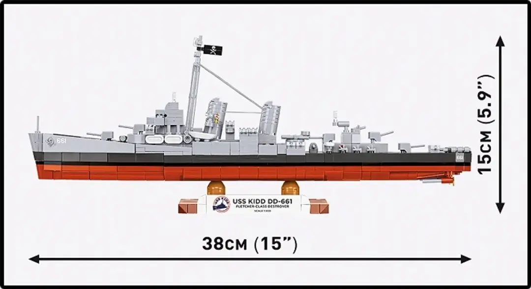 Cobi USS Kidd DD-661 Bouwset - 700 Onderdelen - afbeelding 6 van 6