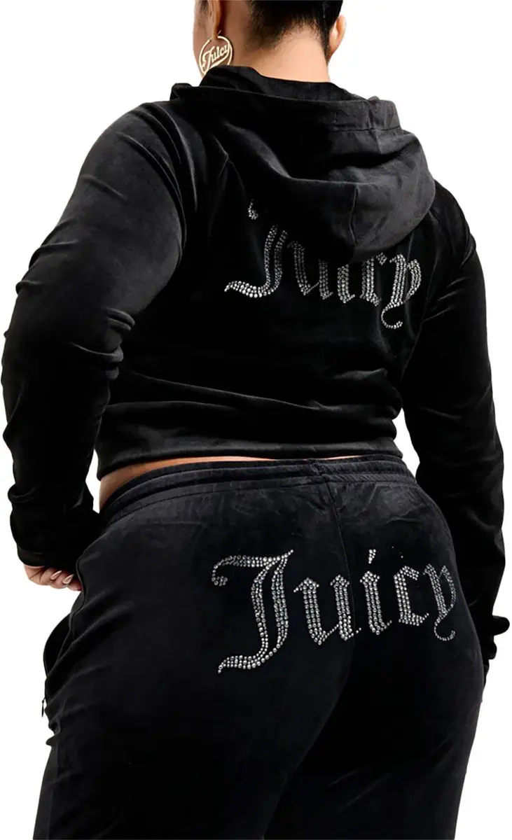 Juicy Couture Tina Velour Trainingsbroek - Maat L - Zwart