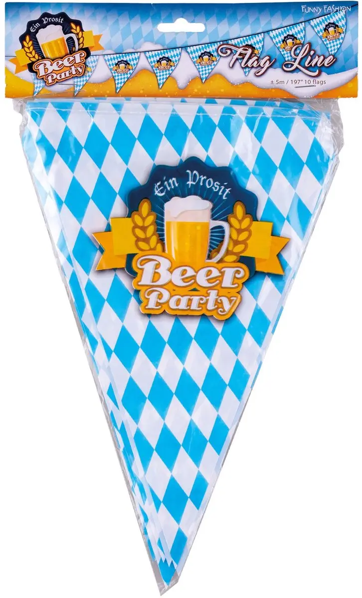 Espa Oktoberfeest Vlaggenlijntjes 5m - Blauw/Wit - 2 Stuks