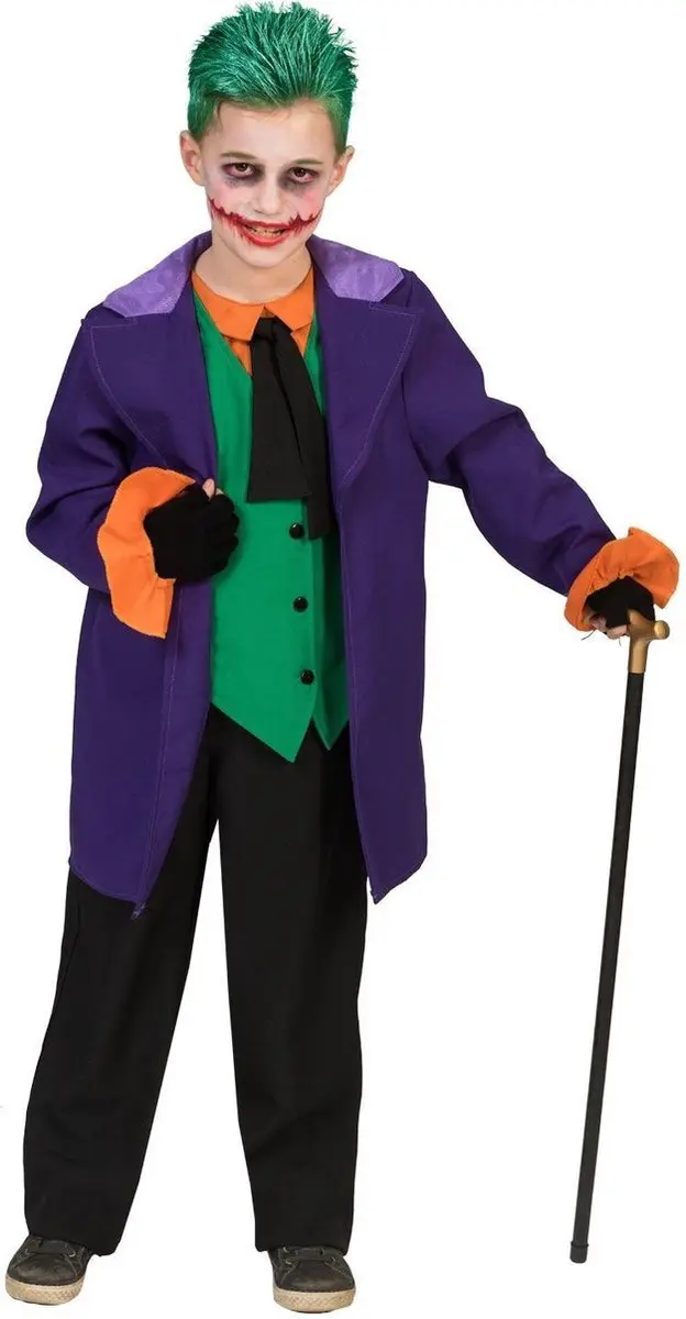 Espa The Joker Kostuum - Maat 164 - Groen/Zwart/Paars