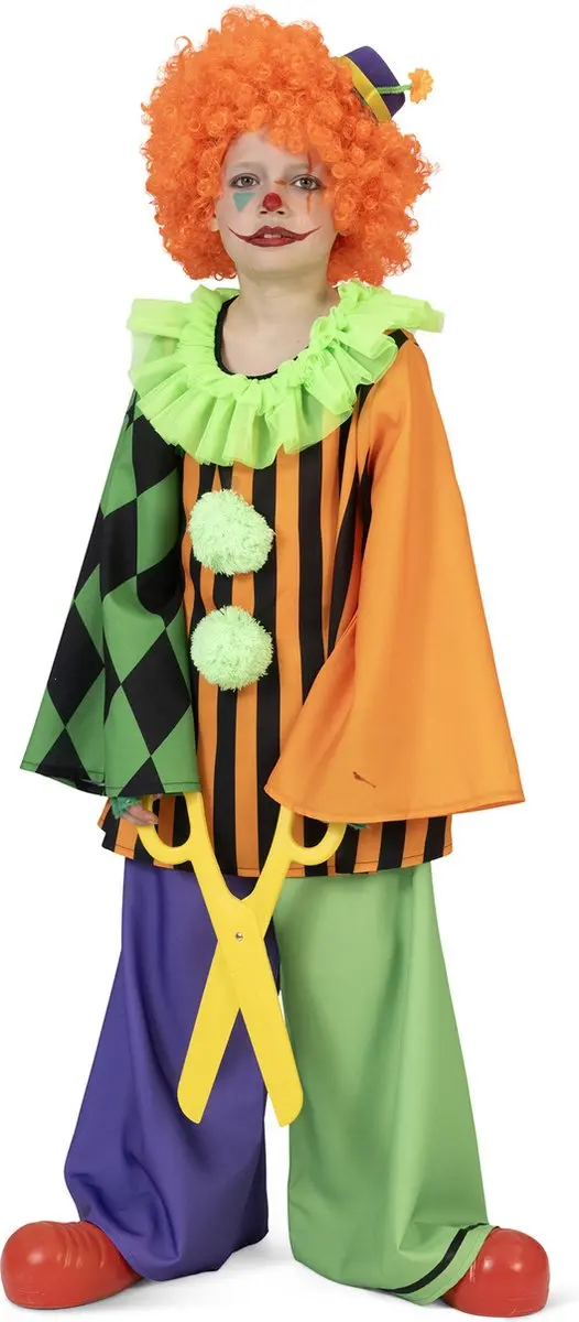 Espa Clownspak Pierolino Kind - 116 - Groen/Paars/Oranje