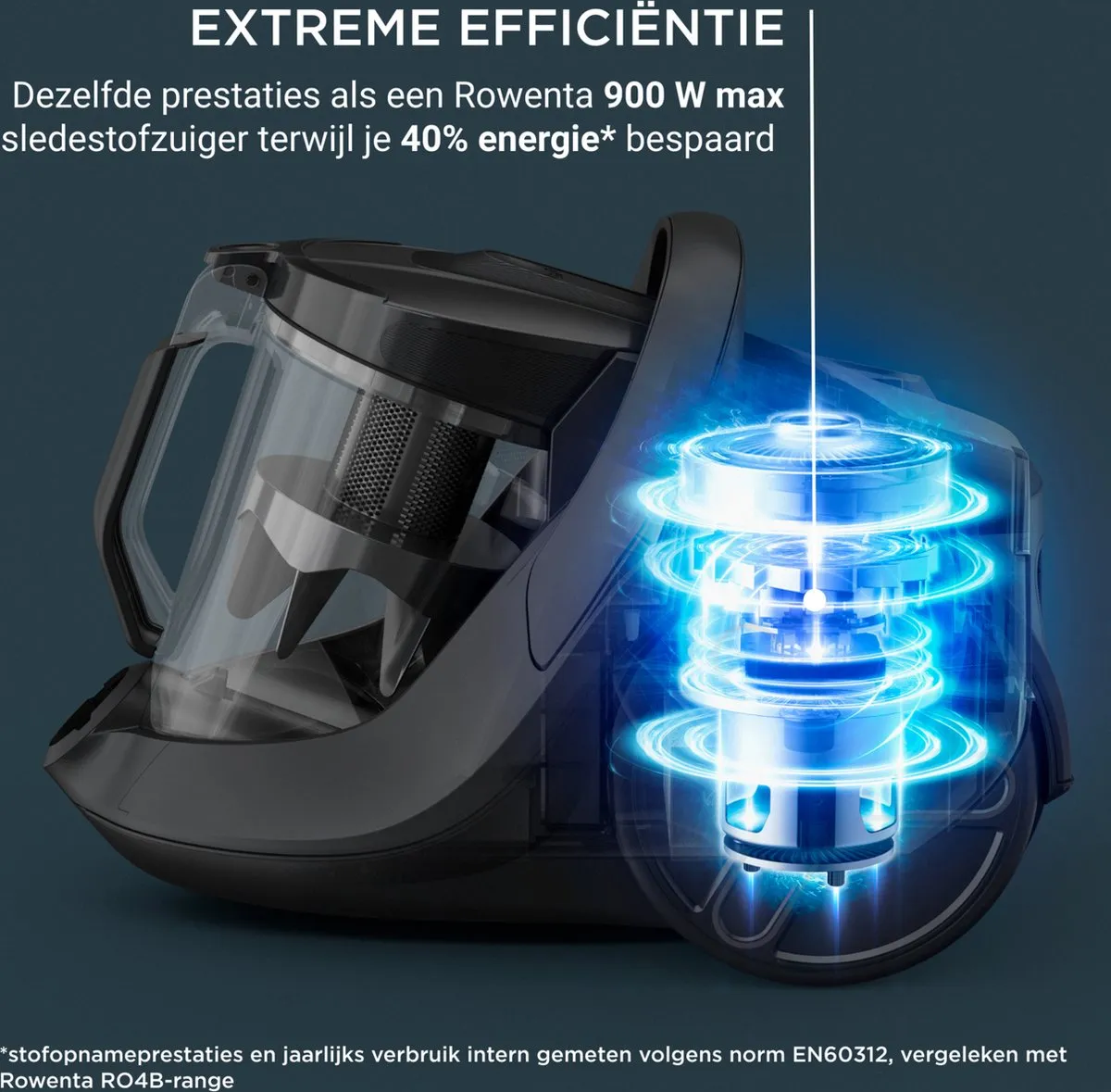 Rowenta Green Force Cyclonic Effitech RO7C89 Stofzuiger - 500W - 2,5L - Zwart/Bruin