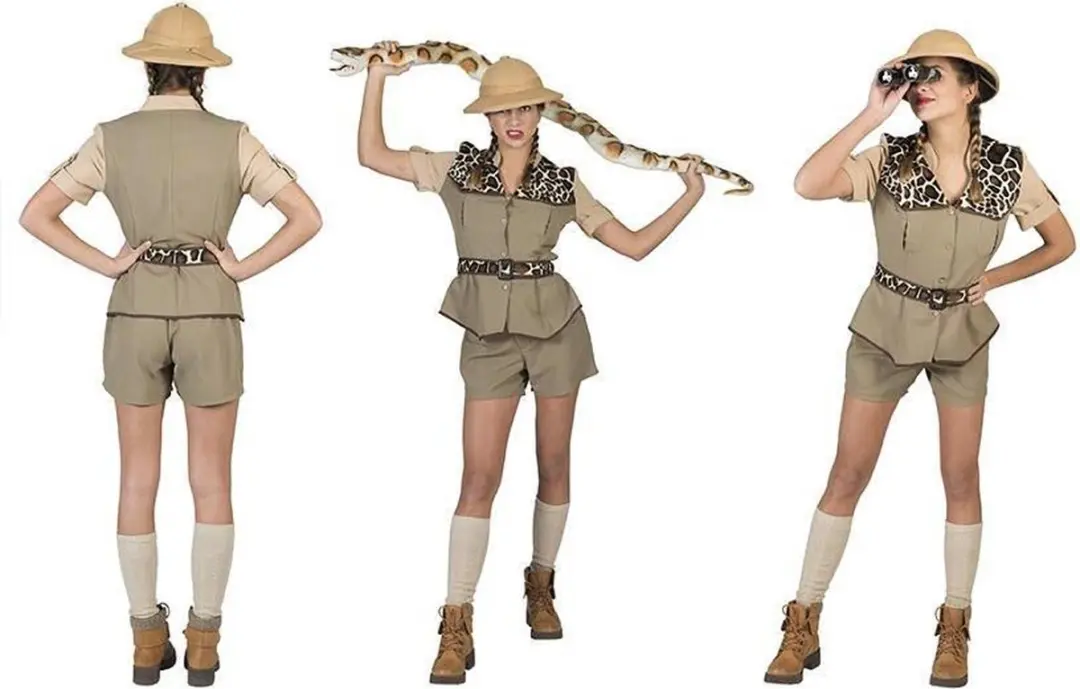 Espa Safari Outfit Vrouw - Maat 40/42 - Groen/Wit/Bruin