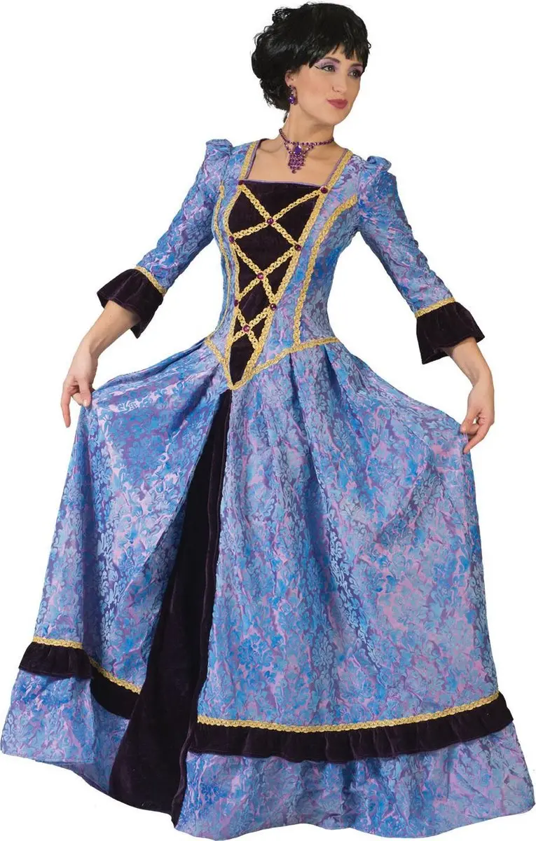 Espa Jonkvrouw Caroline Carnaval Jurk - Maat 40/42 - Blauw/Paars