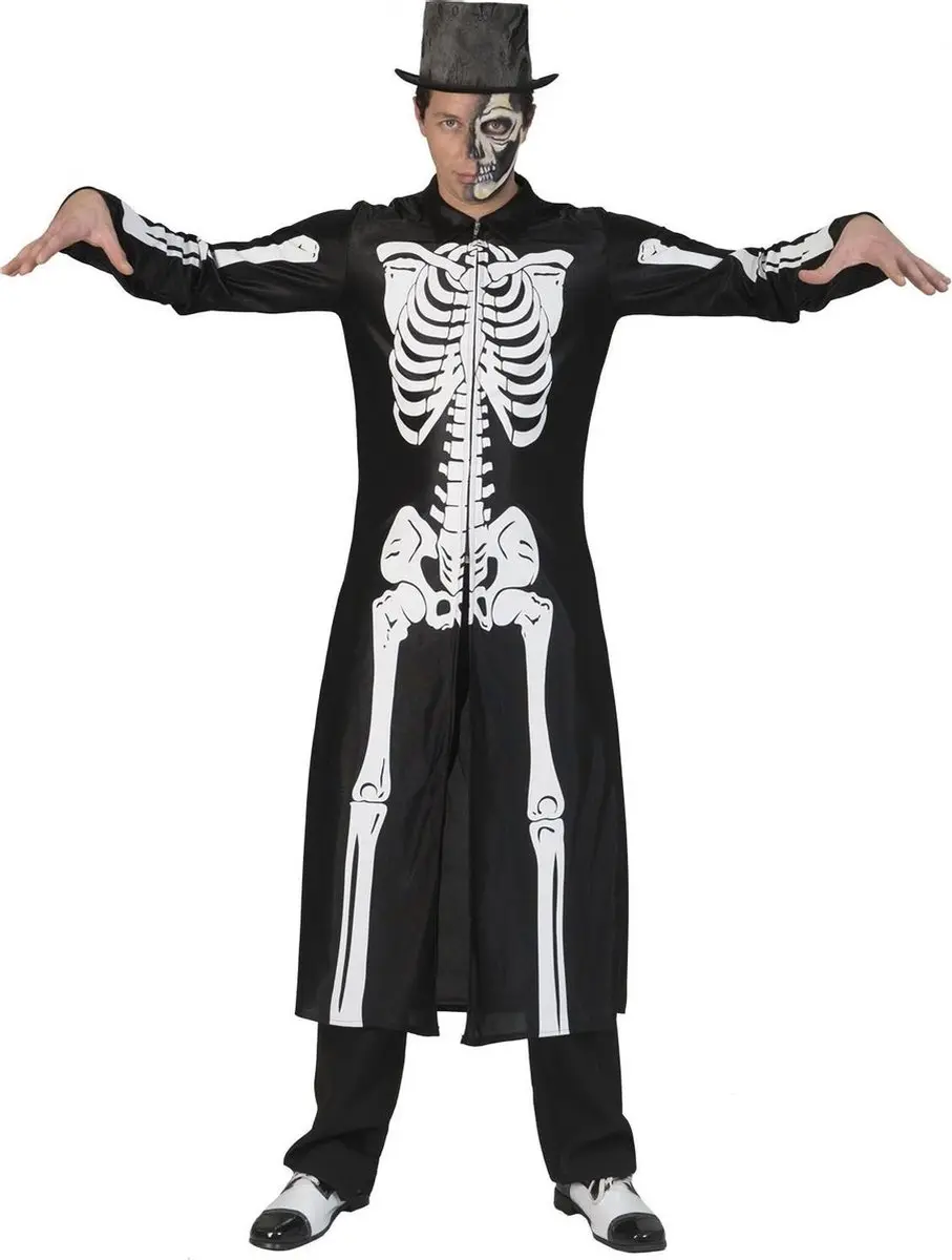 Espa Skeletpak Halloween Heren - M/L - Wit/Zwart - afbeelding 6 van 6