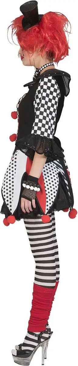 Espa Harlekijn Jester Pak Dames - S/M - Rood/Wit/Zwart