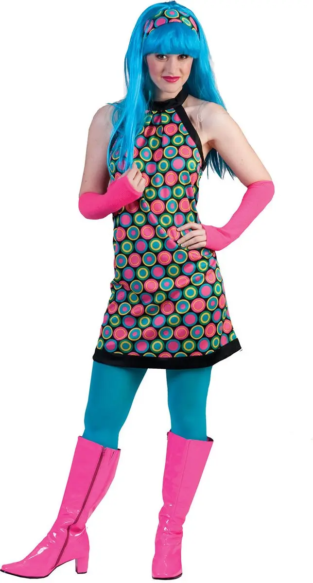 Espa Funny Fashion Disco Dot Jurk - Maat L/XL - Multicolor