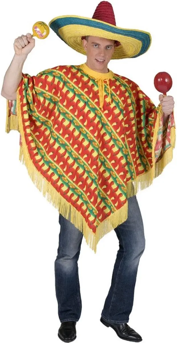 Espa Mexicaanse Poncho Amigo - One size - Regenboog