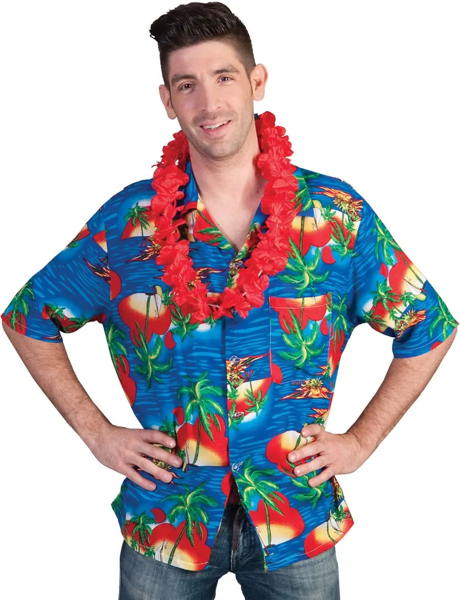 Espa Hawaii Tropisch Kostuum Hemd Maat 56-58 - Blauw/Rood