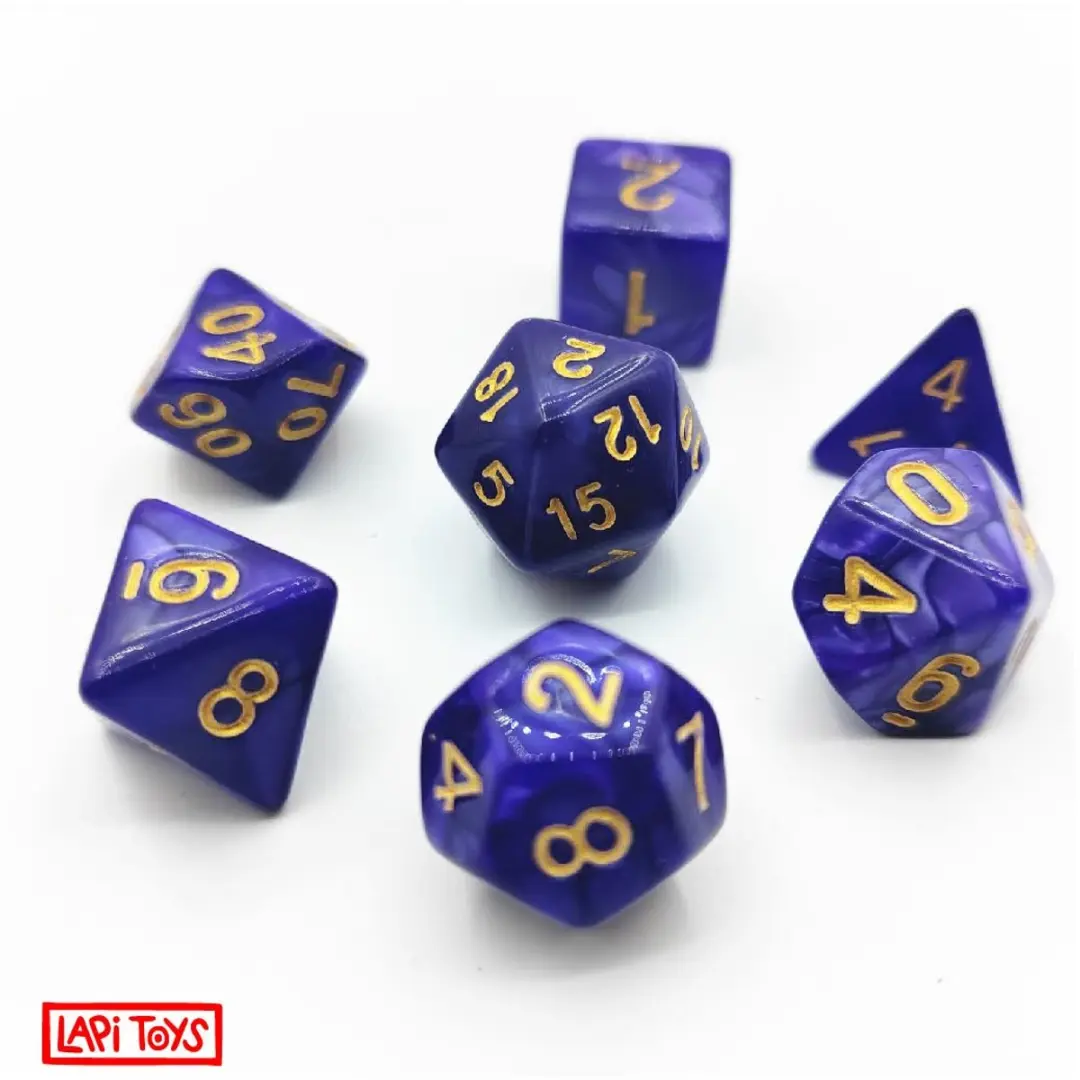 Lapi Toys DnD Acryl Dobbelsteen Set - 7-delig - Paars
