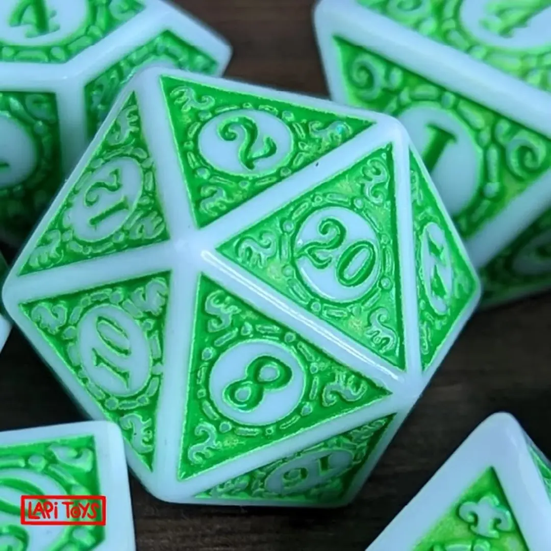 Lapi Toys DnD Dice Set Polydice - 7 Stuks Acryl Groen