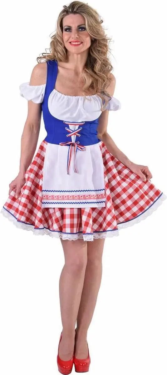 Espa Hollands jurkje Volendamse Bea - XL - Rood/Wit/Blauw