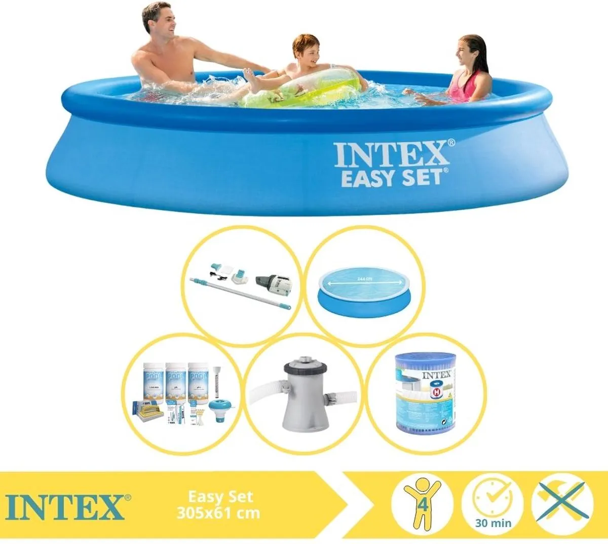 Intex Easy Set 28116NP Opblaaszwembad 305x61cm - Blauw