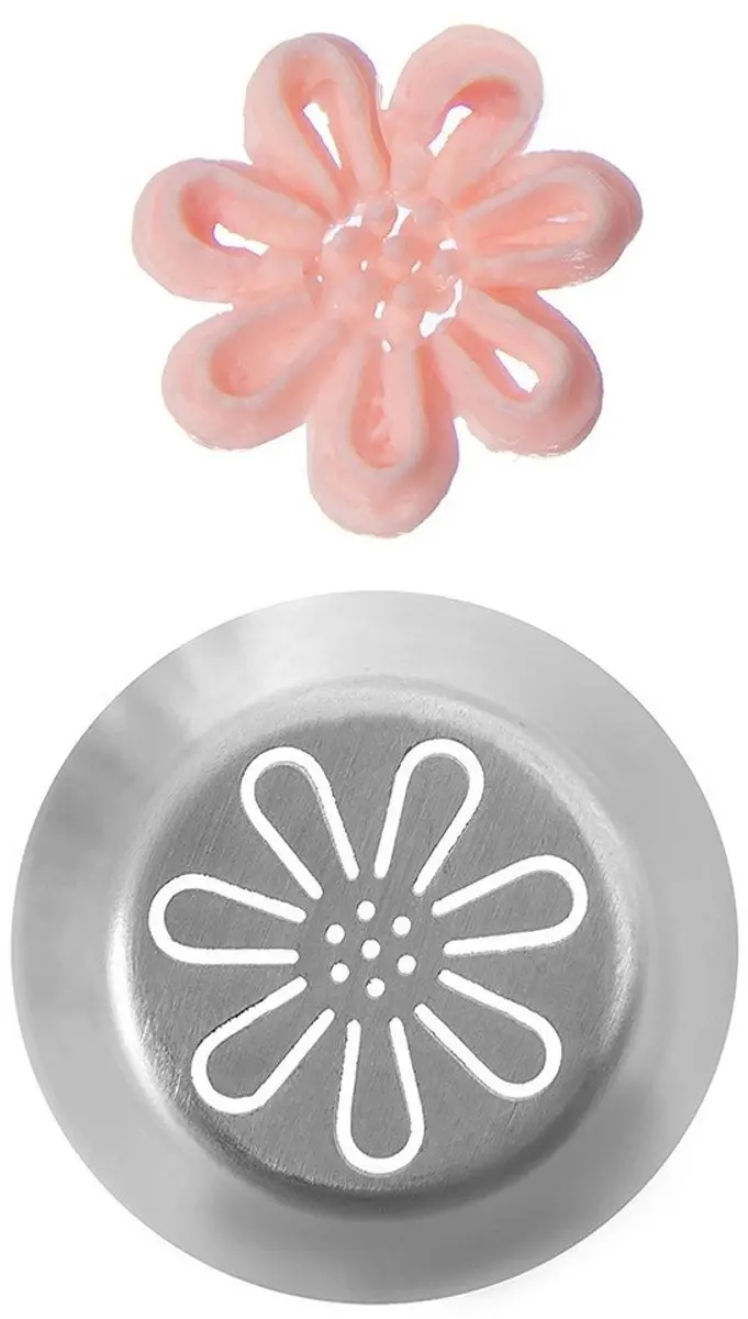 Orion Russische Spuitmond - Stalen Bloem - Zilver