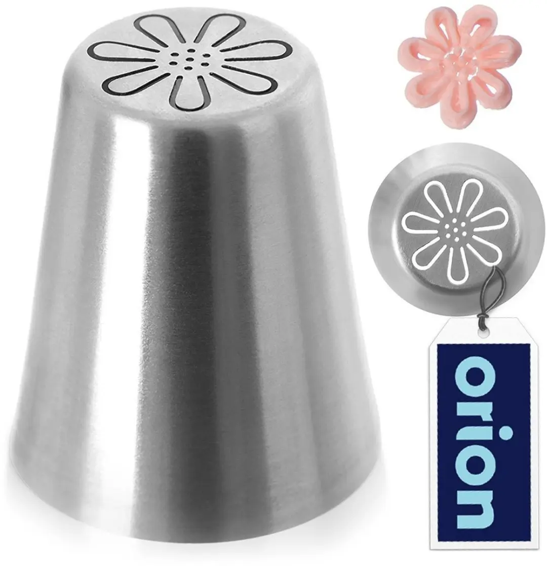 Orion Russische Spuitmond - Stalen Bloem - Zilver