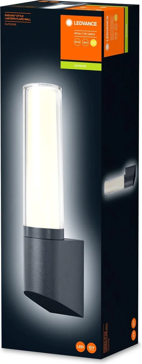 LEDVANCE Endura Style Flare Wandlamp 7W - 470lm - IP44 - Donkergrijs