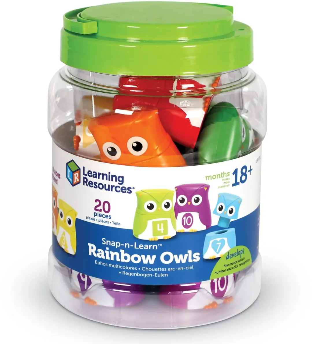 Learning Resources Regenboog Uilen Snap-n-Learn - 10 Stuks